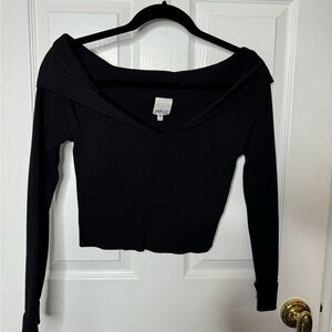 Off the shoulder black crop top